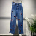 Heart Cutout Wide Leg Jeans | Romantic Wear for Women