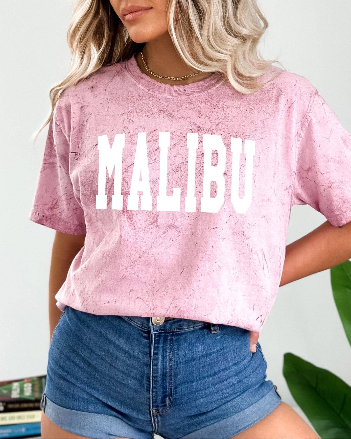 Malibu California State City Comfort Colors T Shirt (Condensed Font)