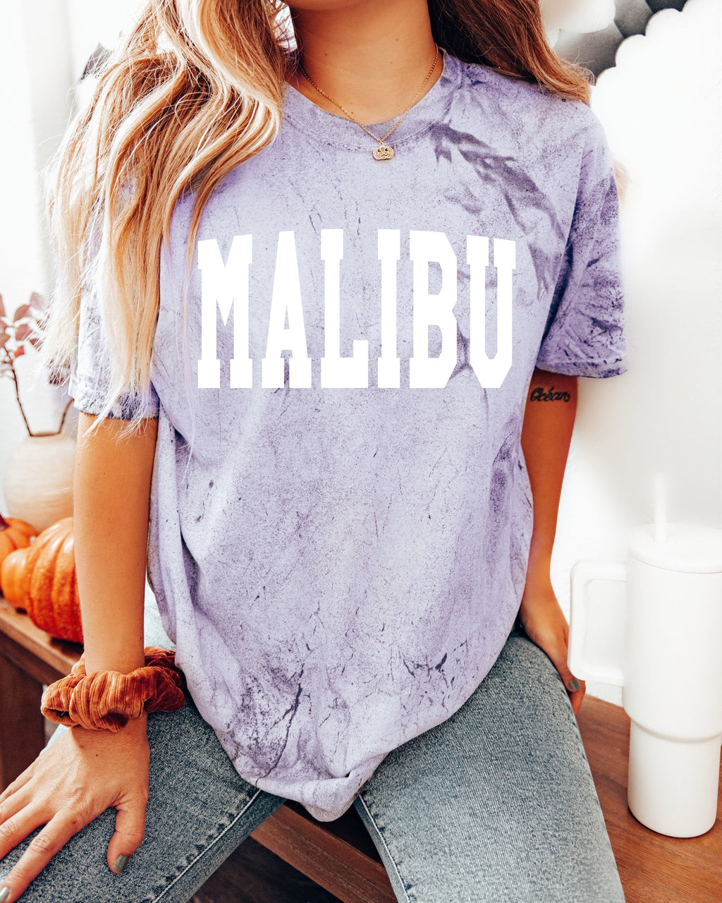 Malibu California State City Comfort Colors T Shirt (Condensed Font)