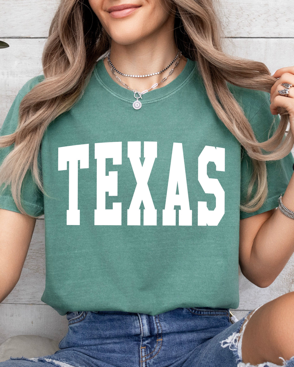 Texas State City Comfort Colors T Shirt (Condensed Font)