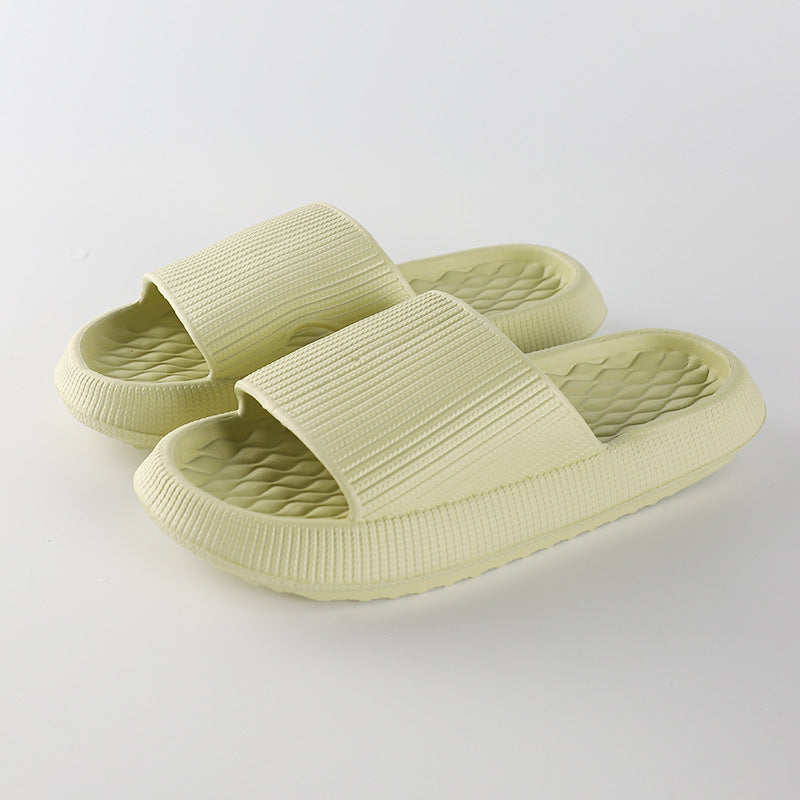 Summer EVA Slippers Solid Color Rhombus Stripe Anti-slip Slippers New Women's Home Shoes
