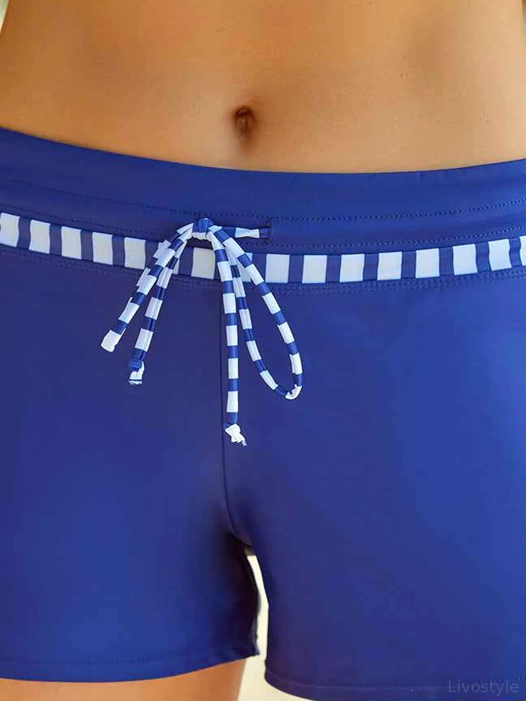 Run Contrast Drawstring Swim Bottoms